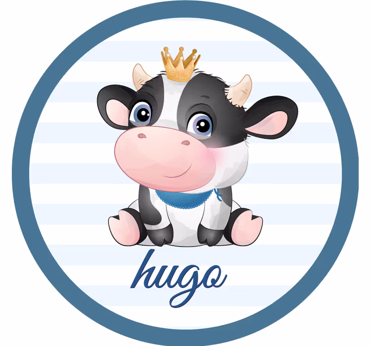 Untersetzer personalisiert niedliche kuh illustration - TenStickers