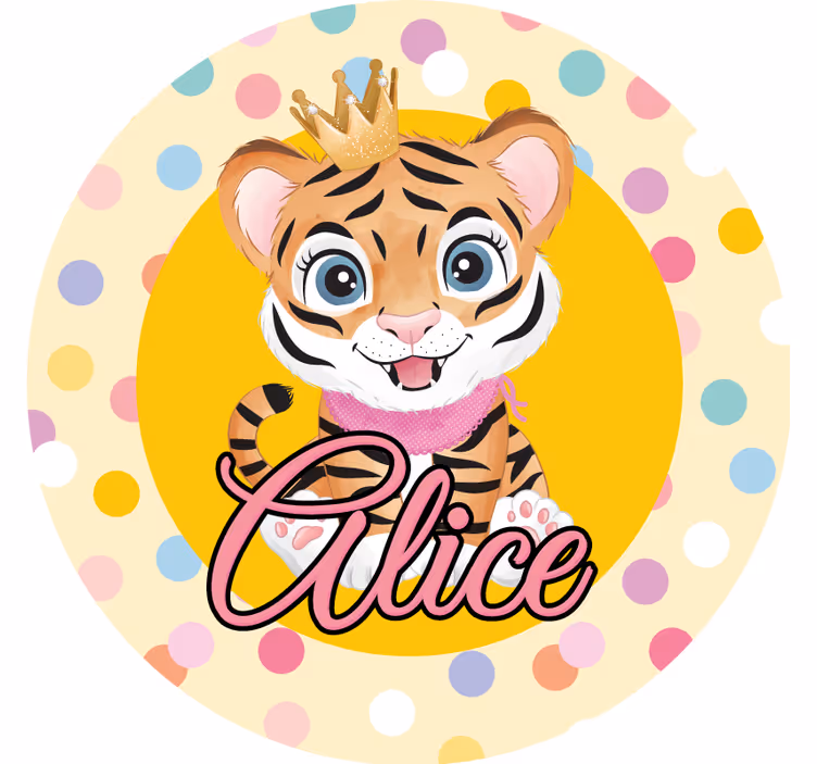 Untersetzer personalisiert mit gekröntem tigercharakter - TenStickers