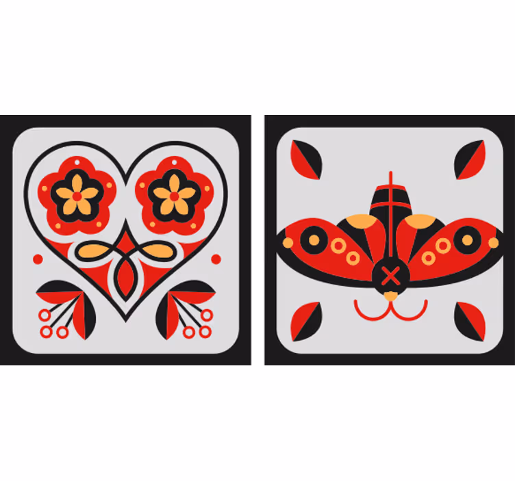 Untersetzer geek mit herz und schmetterlingsmotiven - TenStickers