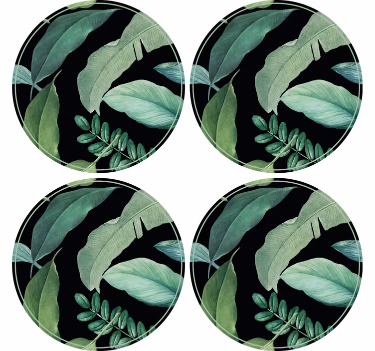 Untersetzer mit blattgrün-muster - TenStickers