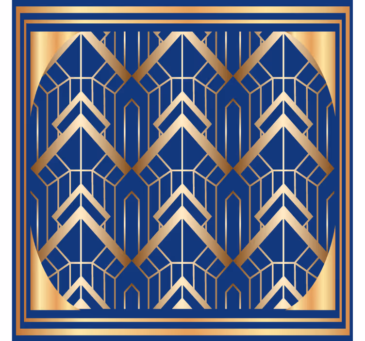 Untersetzer modern geometrisches blau und goldmuster - TenStickers