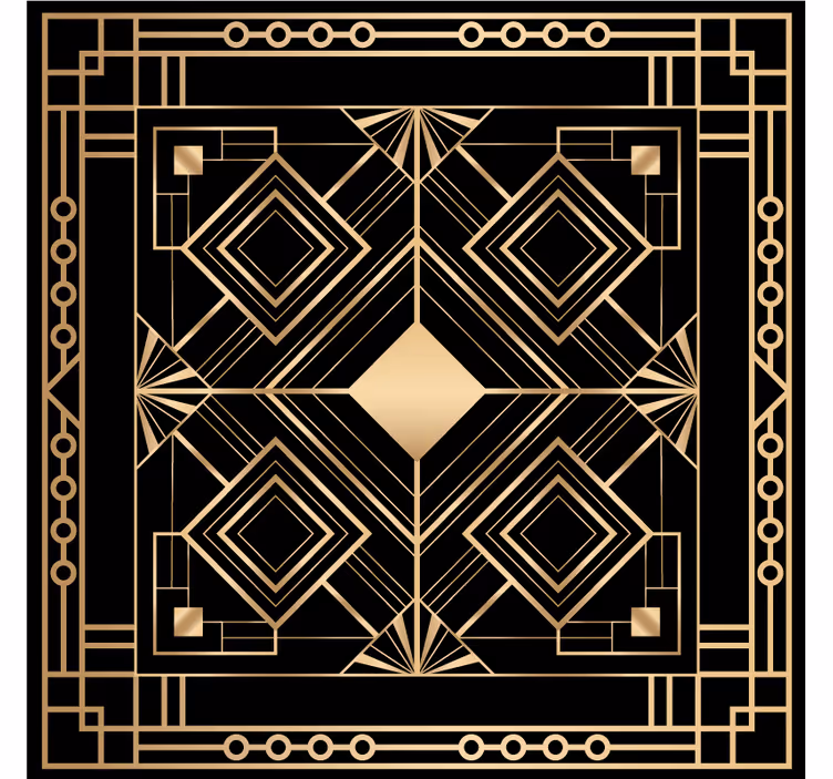 Untersetzer mit geometrischem muster und goldenen akzenten - TenStickers