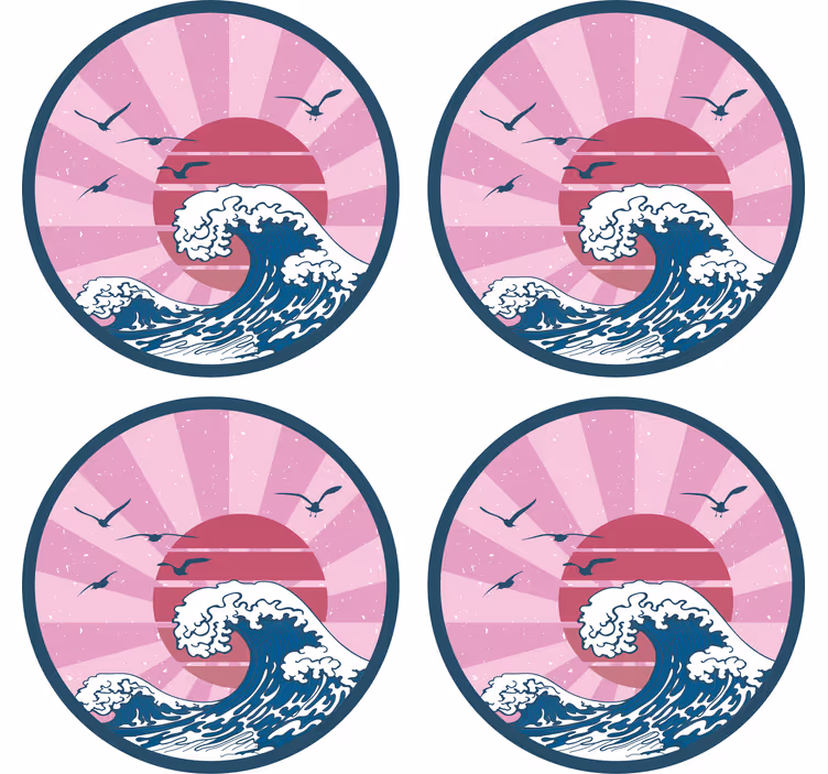 Untersetzer geek retro wellenmuster design - TenStickers