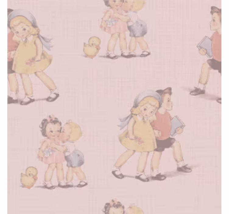 Vintage untersetzer mit verspielten kinderillustrationen - TenStickers