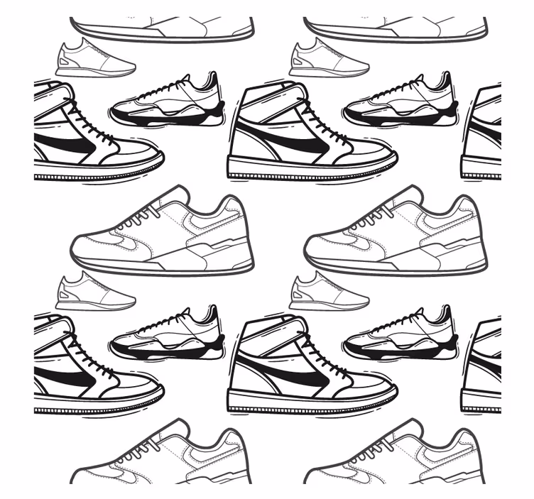 Untersetzer modern sneaker umrissmuster - TenStickers