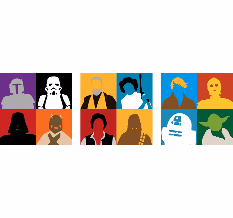 Untersetzer geek silhouetten ikonischer charaktere - TenStickers