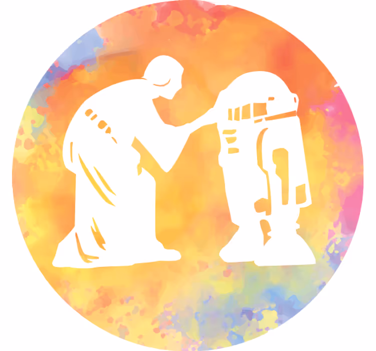 Untersetzer geek charakterinteraktions-silhouette - TenStickers