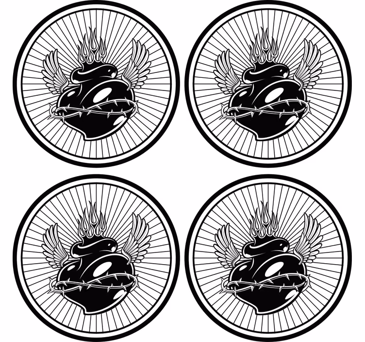 Untersetzer geek flügelherz mit dornen - TenStickers