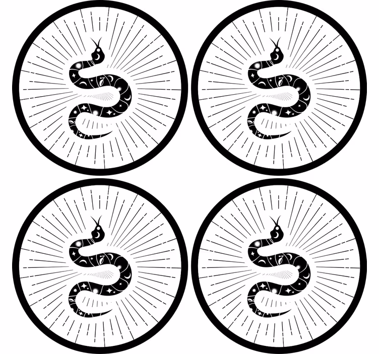 Untersetzer geek mit abstraktem schlangenmotiv - TenStickers