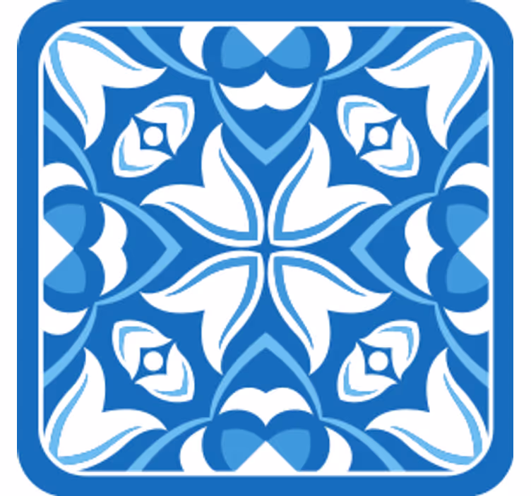 Untersetzer mit blauem blumenmuster - TenStickers