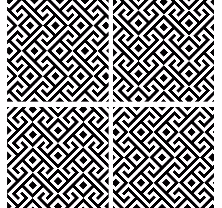 Untersetzer mit geometrischem schwarz-weiß-muster - TenStickers