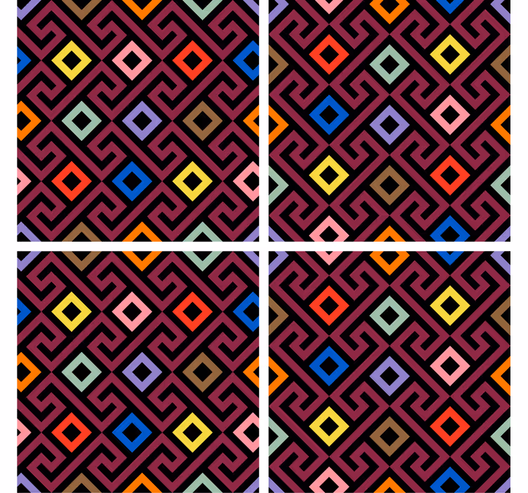 Untersetzer mit buntem geometrischem muster - TenStickers