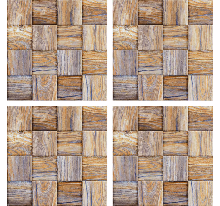 Untersetzer mit gewobenem holzdesign - TenStickers