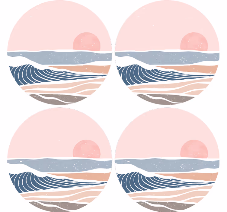 Untersetzer sanfte wellen und sonnenaufgang - TenStickers