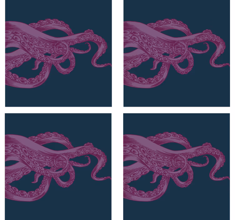 Untersetzer geek mit filigraner krakenillustration - TenStickers