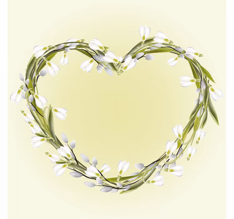 Untersetzer personalisiert mit herzförmigem blumenmotiv - TenStickers