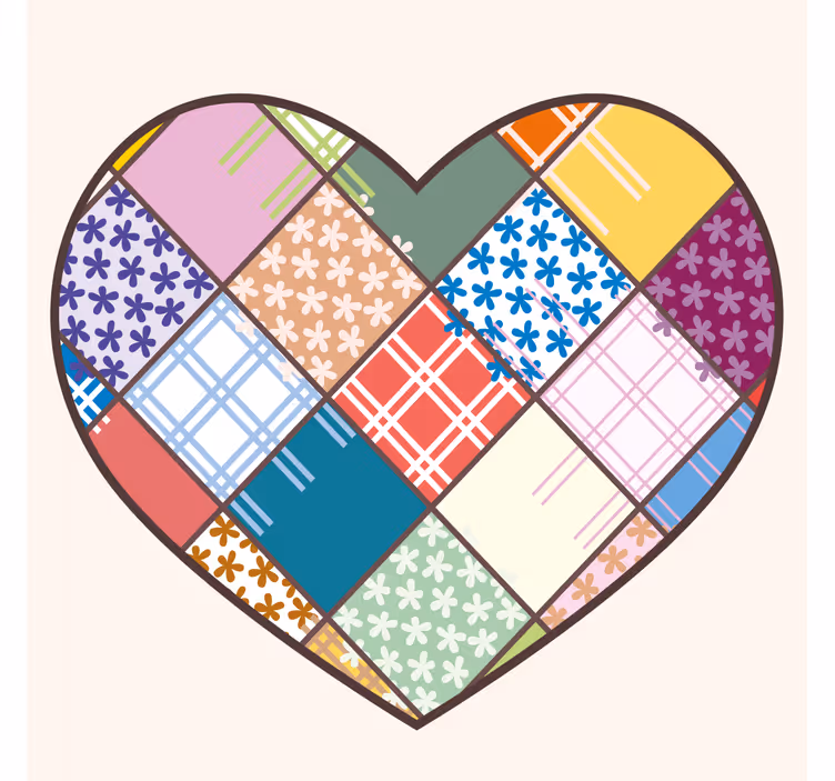 Untersetzer mit patchwork herzmuster - TenStickers