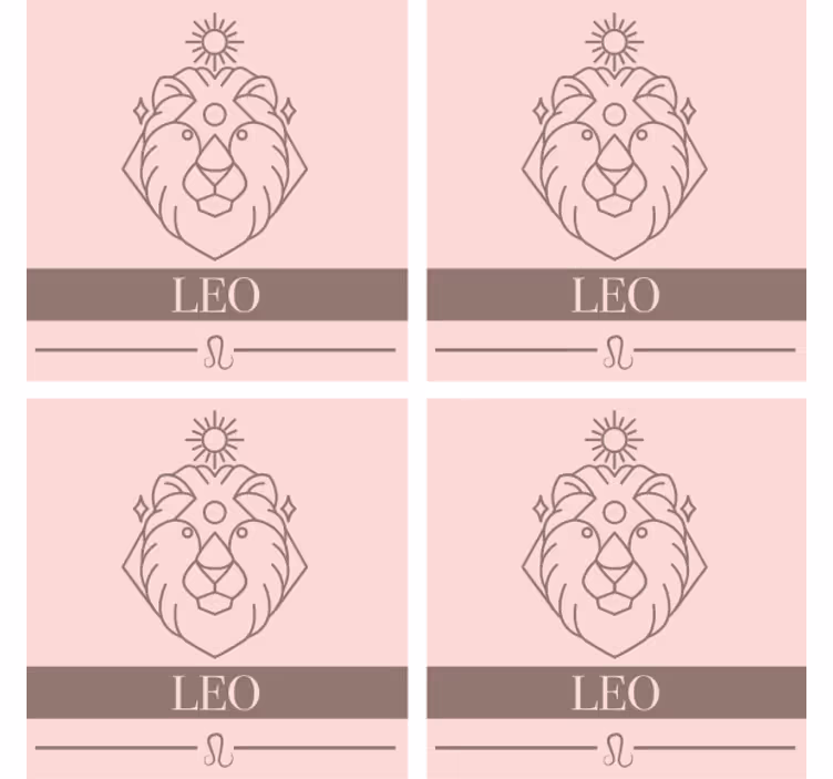 Untersetzer personalisiert mit minimalistischem leo emblem - TenStickers