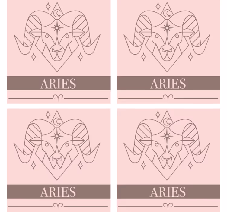 Untersetzer personalisiert aries sternzeichen symbol - TenStickers