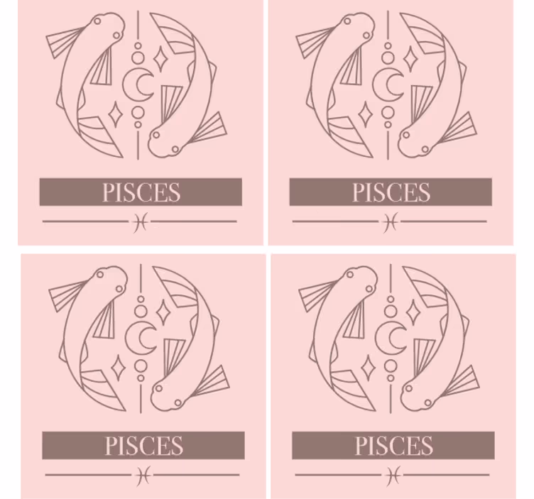 Untersetzer personalisiert fische symbol des sternzeichens - TenStickers