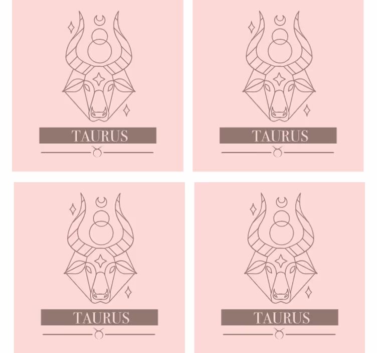 Untersetzer personalisiert taurus zodiac minimalistisch - TenStickers