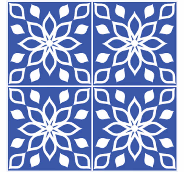 Fliesen untersetzer im floralen quadratmuster - TenStickers
