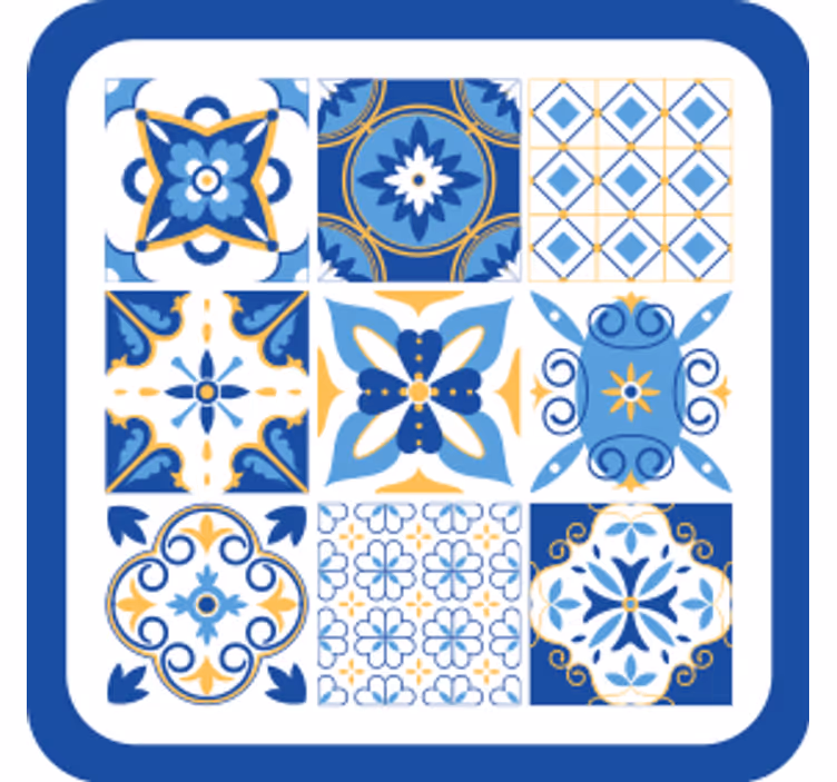 Untersetzer mit geometrischen blauen mustern - TenStickers