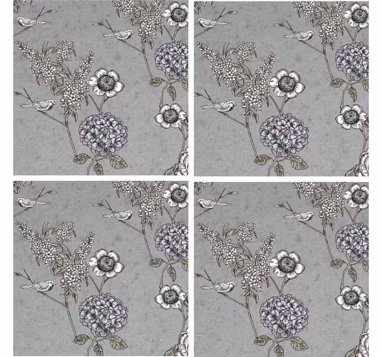 Untersetzer mit floralem strukturhintergrund - TenStickers