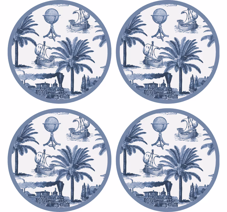 Vintage untersetzer im klassischen reisethema - TenStickers
