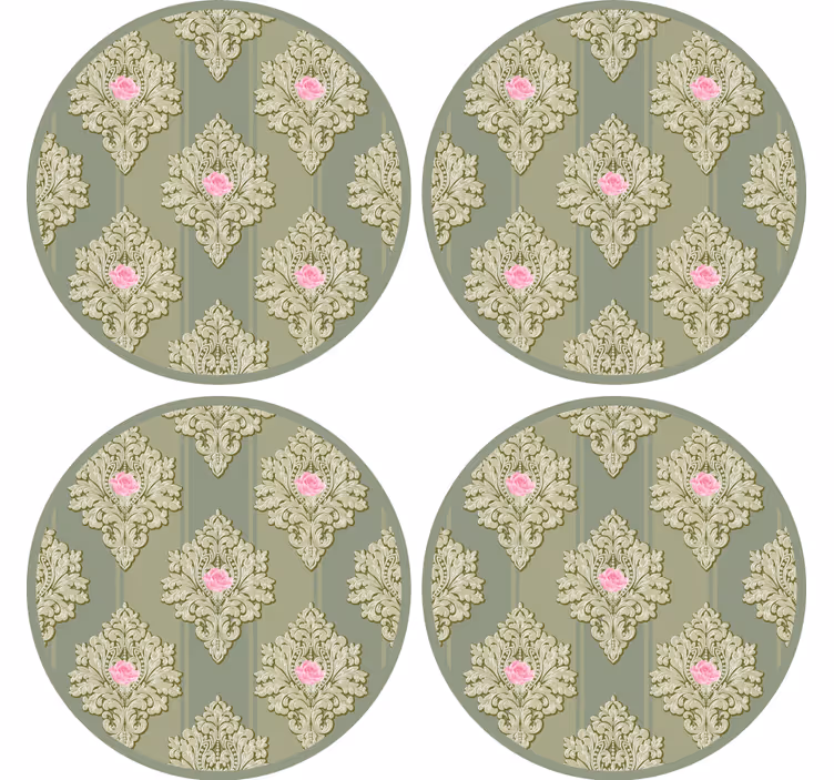 Vintage untersetzer mit filigranem botanikelement - TenStickers