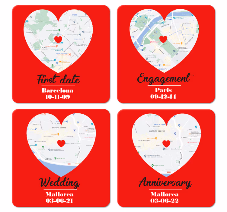 Untersetzer Hochzeit Besondere Momente - TenStickers