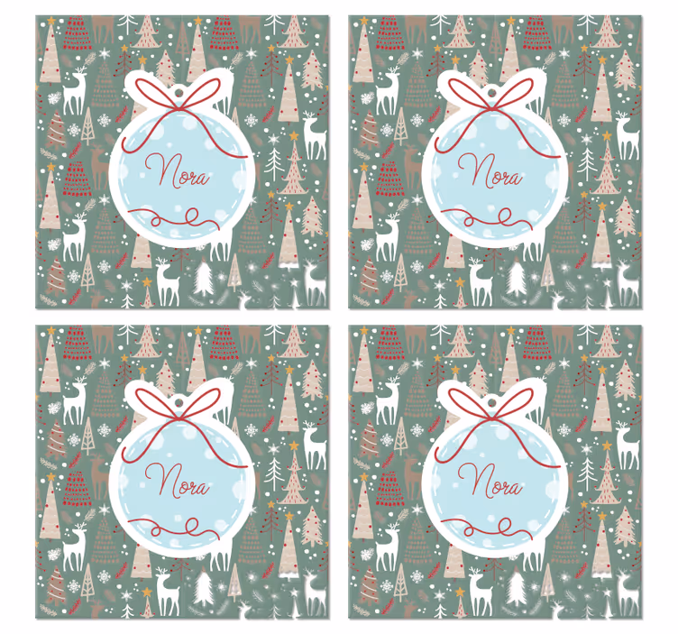 Untersetzer Weihnachtlicher Wald Muster - TenStickers