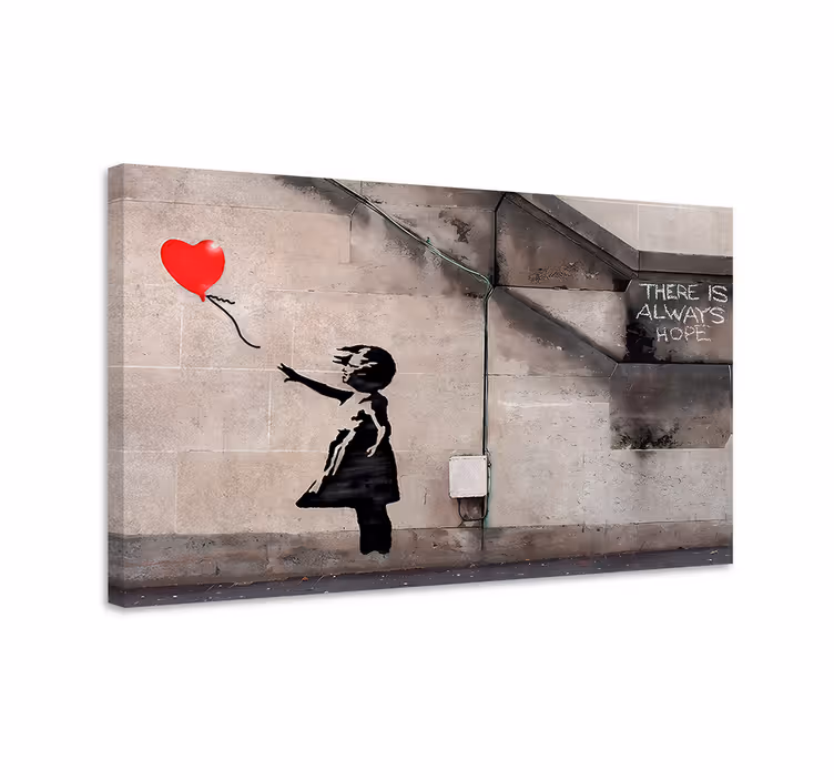 Leinwand mädchen mit außer kontrolle geratenem ballon - TenStickers