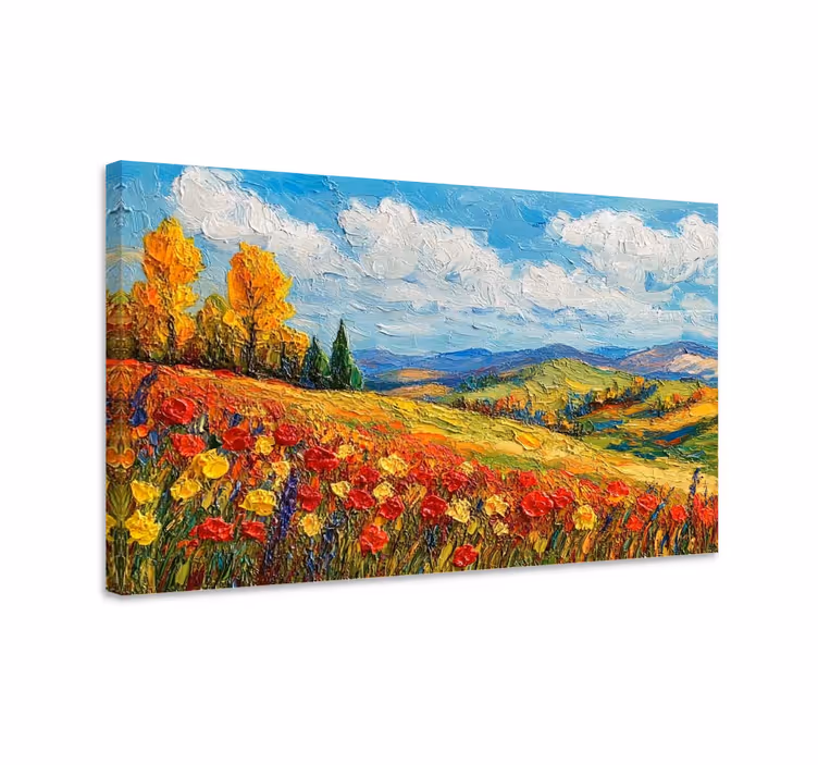 Wandbilder Landschaft buntes feld - TenStickers
