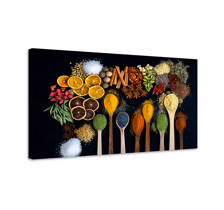 Wandbild Küche bunte kräuter - TenStickers
