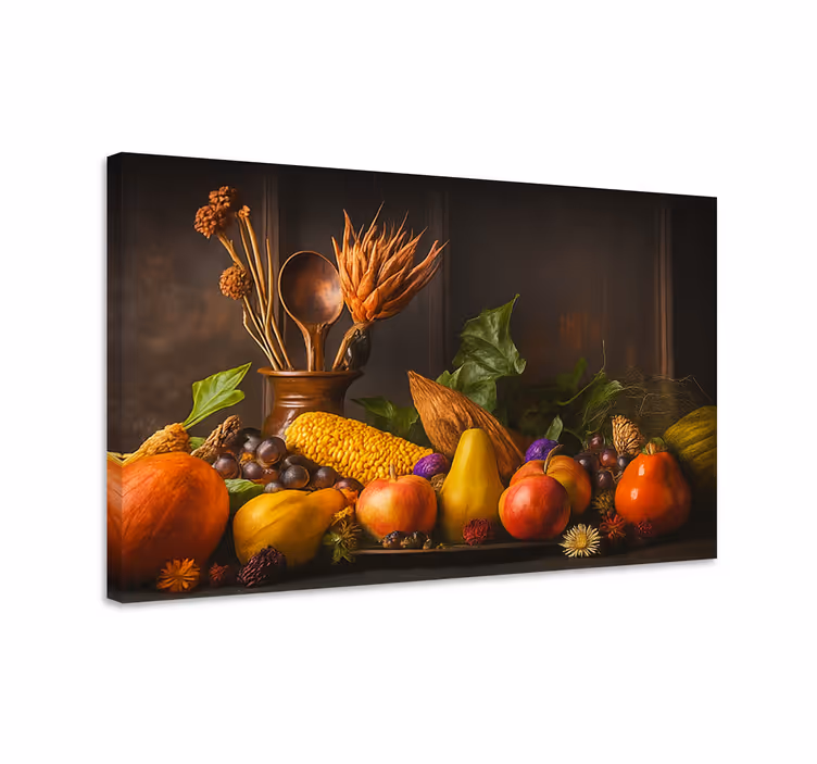 Wandbild Küche rustikales gemüse und obst - TenStickers