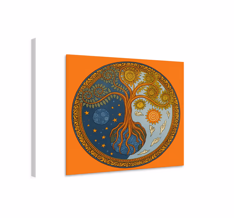 Wandbild Wohnzimmer spiritueller baum des lebens - TenStickers