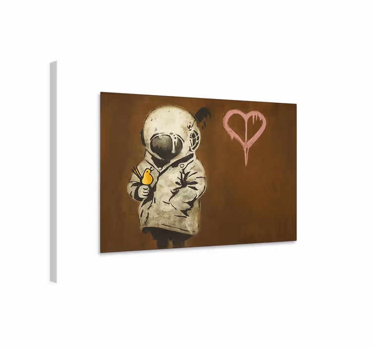 Kunst auf Leinwand weltraummädchen und vogel - TenStickers