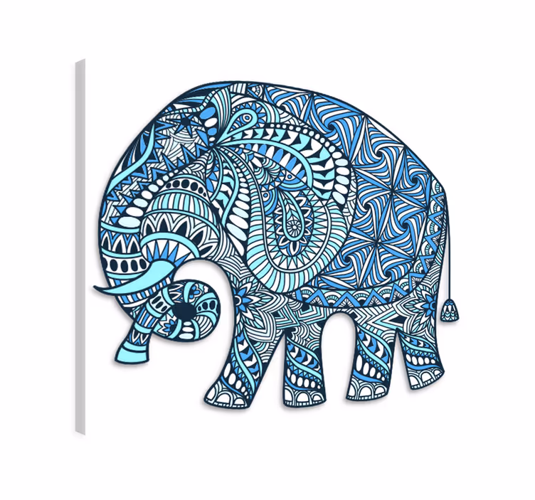 Wandbild elefant mandala mit blüten - TenStickers