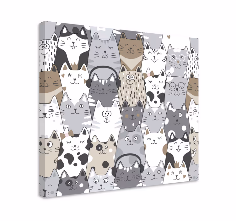 Wandbilder katzen im cartoon-stil - TenStickers