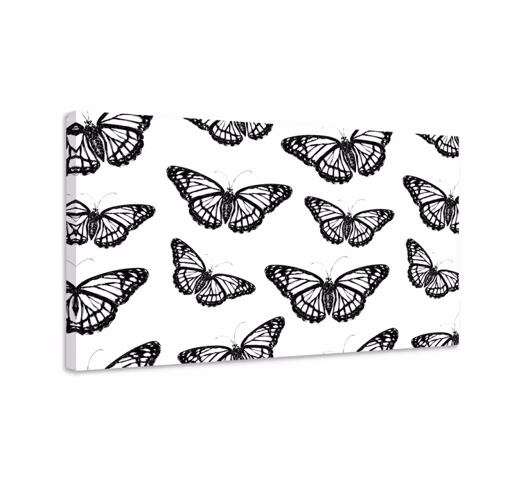 Wandbild schmetterling schwarz weiß flügel - TenStickers