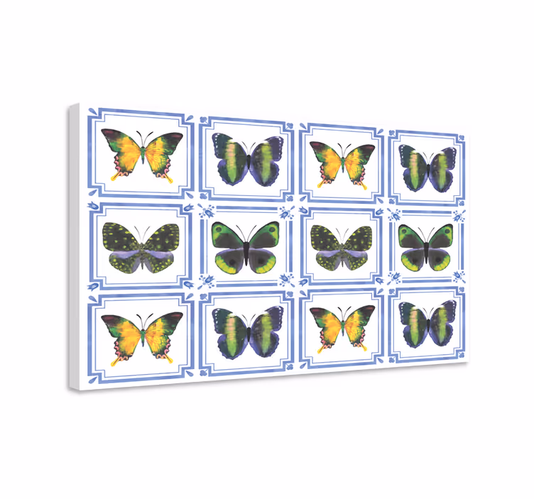 Wandbild schmetterling bunte schmetterlingsfliesen - TenStickers