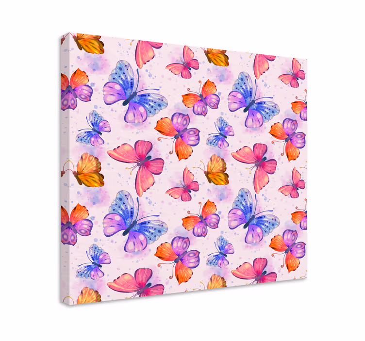 Wandbild schmetterling in buntem aquarell - TenStickers