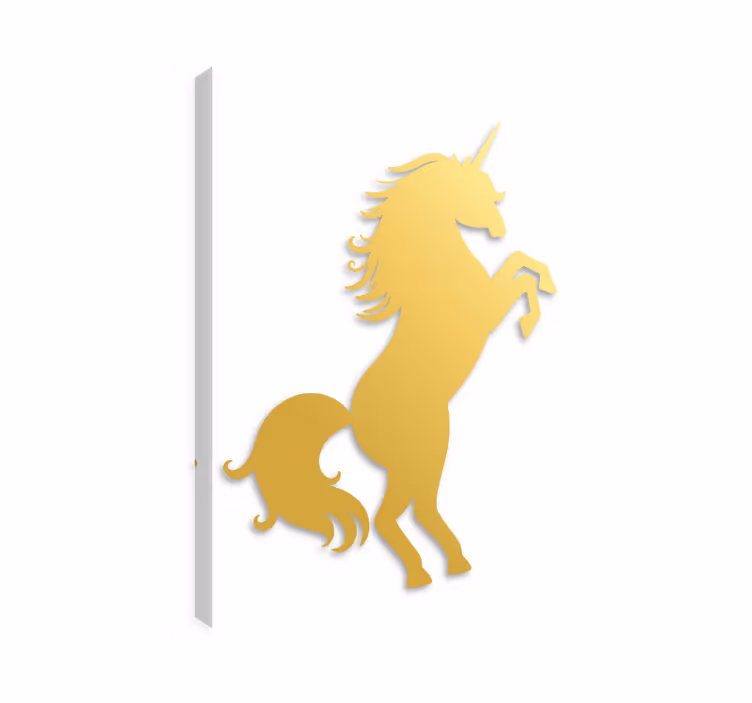 Einhorn wandbild goldenes einhorn - TenStickers