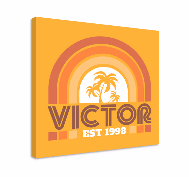 Wandbilder Vintage personalisierte palme retro - TenStickers
