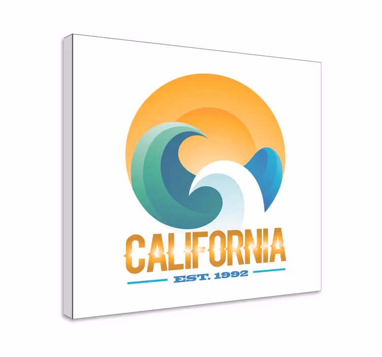 Leinwandbild Meer kalifornien surf-emblem - TenStickers