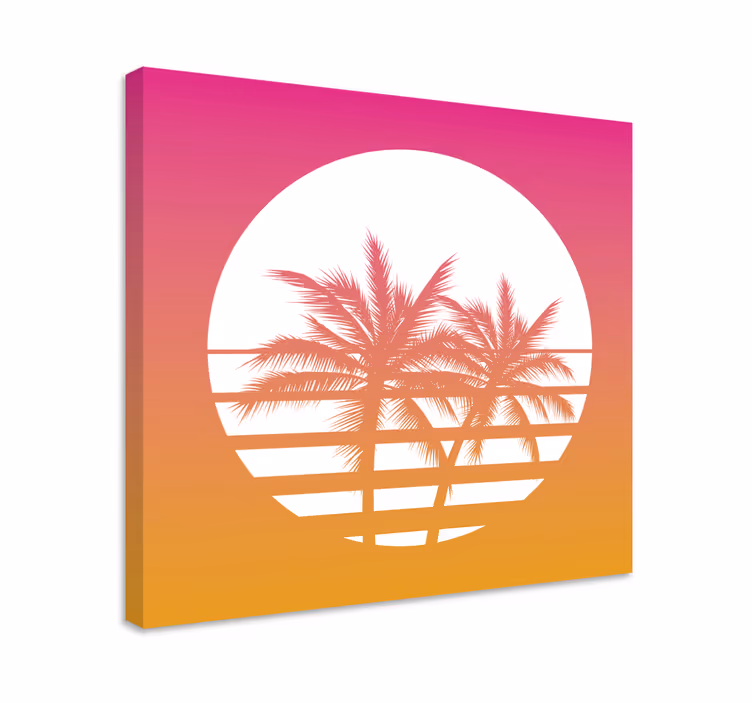 Leinwandbild ornament tropischer sonnenuntergang - TenStickers