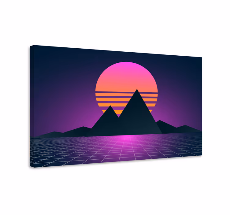 Wandbilder Vintage synthwave-berglandschaft - TenStickers
