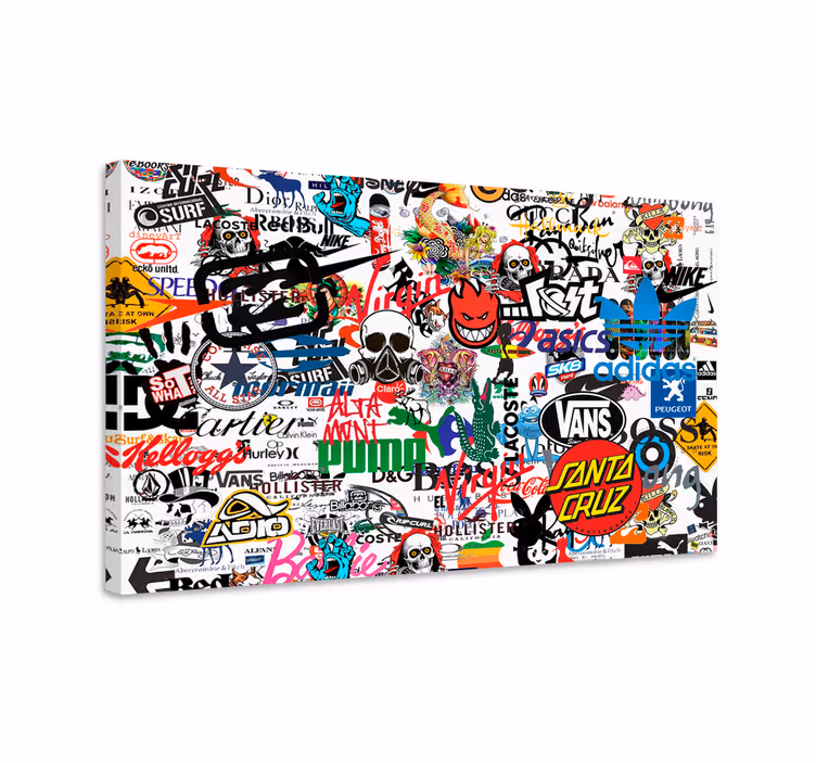 Wandbilder modern eklektische markencollage - TenStickers