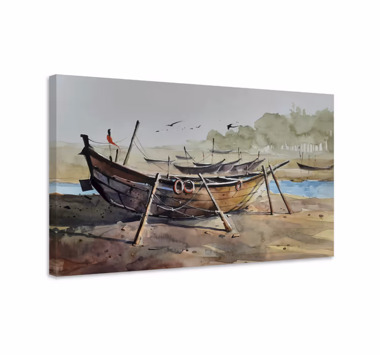 Leinwandbild Meer Paisaje marino barca - TenStickers